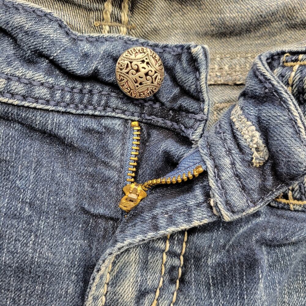 Silver Jeans Women's 32 x 29 Suki Western Glove Works Straight Leg Fit Blue - Picture 9 of 9